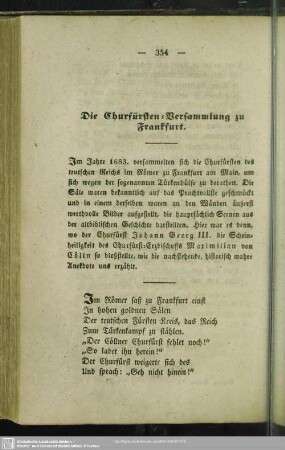 Die Churfürsten-Versammlung zu Frankfurt