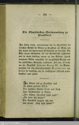 Die Churfürsten-Versammlung zu Frankfurt