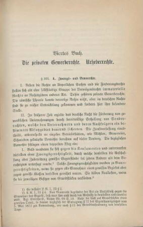 Viertes Buch. Die privaten Gewerberechte. Urheberrechte.
