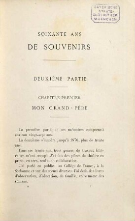 Soixante ans de souvenirs, 2