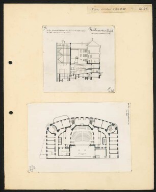 Akademietheater, Wien: Grundriss und Längsschnitt