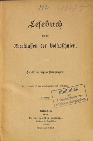 Lesebuch für die Volksschulen : Bearbeitet von mehreren Volksschullehrern, 3