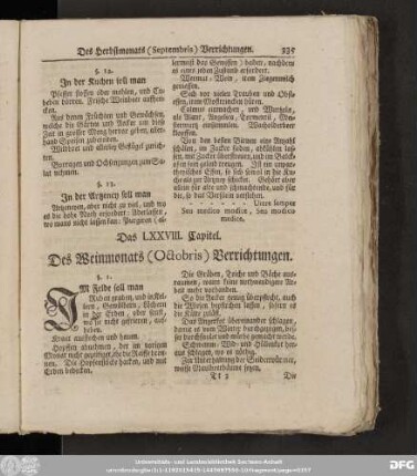 Das LXXVIII. Capitel. Des Weinmonats (Octobris) Verrichtungen.