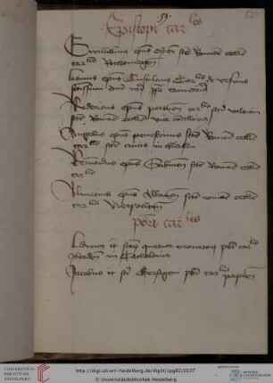 Verzeichnis der Kardinäle anno 1477, lat.