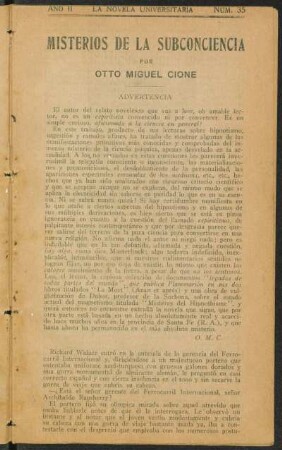 1922003500: Misterios de la subconciencia