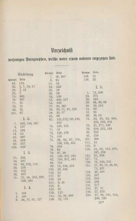 Verzeichniß derjenigen Paragraphen, welche unter einem anderen angezogen sind