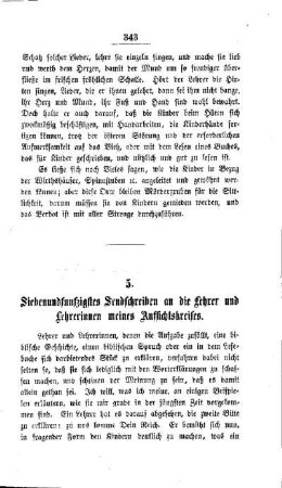 Siebenundfunfzigstes Sendschreiben an die Lehrer und Lehrerinnen meines Aufsichtskreises