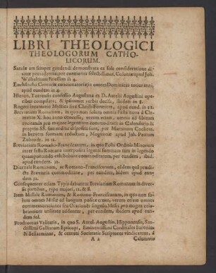 Libri Theologici Theologorum Catholicorum.