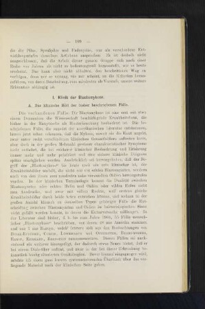 A. Das klinische Bild der bisher beschriebenen Fälle.