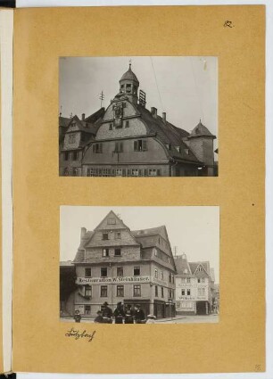 Giebel, Butzbach, Restauration Steinhäuser und Tuchlager Wilhelm Nern: Ansichten (aus: Skizzen- und Fotoalbum 23)