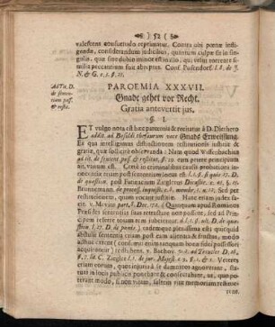 Paroemia XXXVII. Gnade gehet vor Recht. Gratia antevertit jus.
