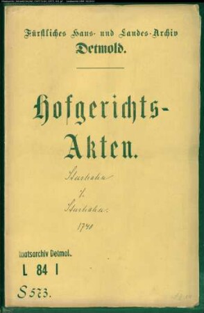 Sturhahn, Hermann in Wüsten gegen Johann Sturhahn in Wüsten - Brautschatz