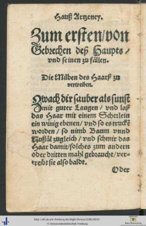 Hauß Artzeney.