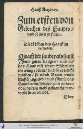 Hauß Artzeney.