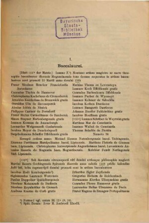 Die Baccalaurei und Magistri der Wittenberger philosophischen Fakultät, [2]. 1518 - 1537 und die ordentlichen Disputationen 1536 - 1537