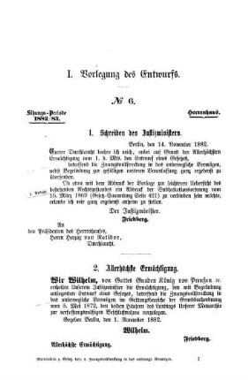 2. Allerhöchste Ermächtigung.