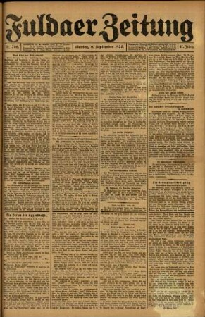 Ausgabe vom Montag, den 06. September 1920.