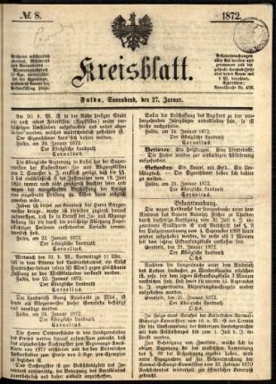 Ausgabe vom Samstag, den 27. Januar 1872.