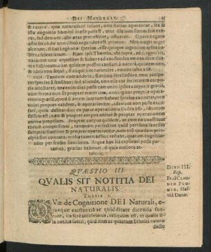 Quaestio III. Qualis Sit Notitia Dei Naturalis.