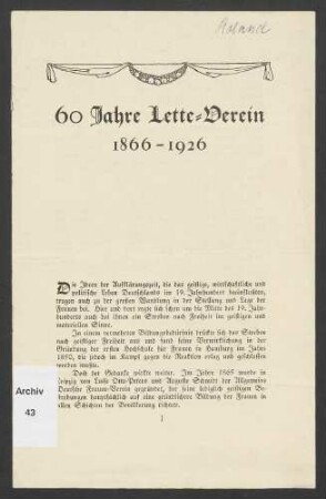 60 Jahre Lette-Verein