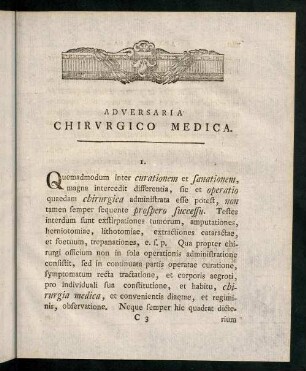 XXI-XXX, Adversaria Chirurgico Medica.