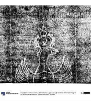Heraldischer Adler, bekrönt, mit Brustschild: [...] (Fragment)