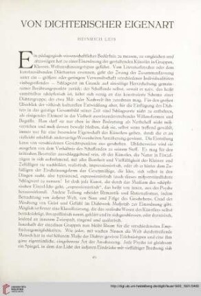 2: Von dichterischer Eigenart