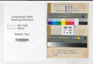 Entnazifizierung Paul Bartsch , geb. 24.09.1896 (Masseur)
