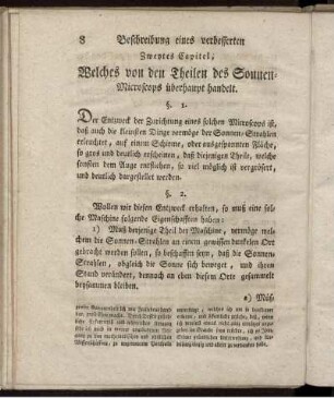 Zweytes Capitel. Welches von den Theilen des Sonnen-Microscops überhaupt handelt