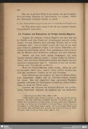 LV. Firnissen und Retouchiren der fertigen Gelatine-Negative