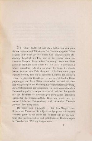 Vergleichend physiologische Untersuchungen über die normale Pulsfrequenz der Haussäugethiere ...