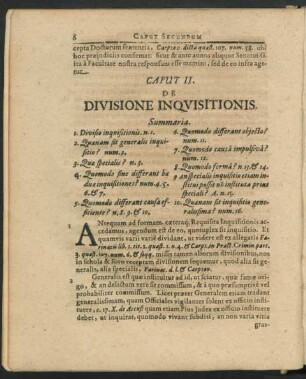 Caput II. De Divisione Inquisitionis.
