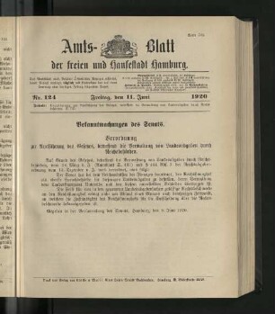 No. 124, 11. Juni 1920