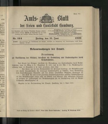 No. 124, 11. Juni 1920