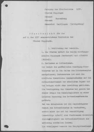 Kuppingen-Affstätt: Pfarrbericht 1937