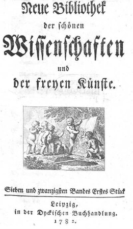 Sieben und zwanzigsten Bandes erstes Stück
