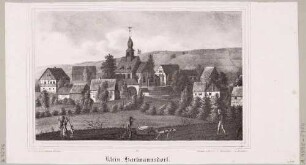 Ortsansicht mit Kirche in Kleinhartmannsdorf (Eppendorf-Kleinhartmannsdorf), aus Sachsens Kirchen-Galerie von Hermann Schmidt, 1838, Bd. 2