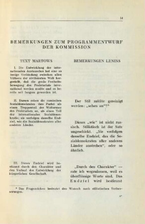 Bemerkungen Zum Programmentwurf Der Kommission