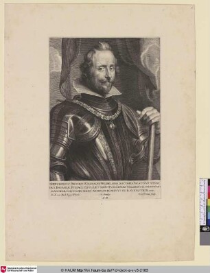 Wolfgangus Wilhelmus [Porträt des Pfalzgrafen Wolfgang Wilhelm; Wolfgang-Wilhelm, Duke of Pfalz-Neuburg; Portret van Wolfgang Willem van de Palts-Neuburg]