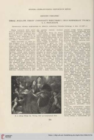 30: Obraz "Wizja św. Teresy" z kolegiaty wieluńskiej i jego domniemany twórca G.C. Procaccini