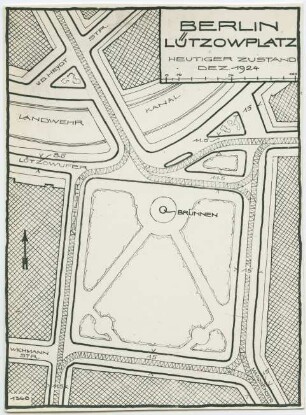 Lützowplatz, Berlin-Tiergarten: Straßenführungsplan, Zustand 1924