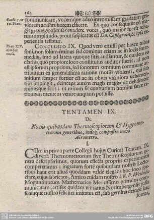 TENTAMEN IX. De Novis quibusdam Thermoscopiorum & Hygrometrorum generibus, indeq composito novo Aerometro.