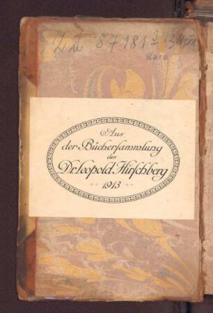 Exlibris: Aus der Büchersammlung des Dr. Leopold Hirschberg, 1913