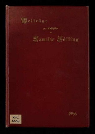 Beiträge zur Geschichte der Familie Sölling