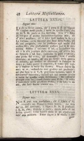Lettera XXXIV. = XXXIV. Brief. - Lettera LXVII. = LXVII. Brief.