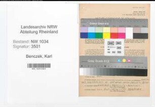Entnazifizierung Karl Benczek , geb. 14.03.1891 (Oberst)