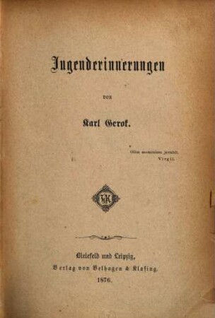 Jugenderinnerungen