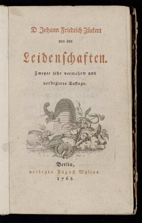 D Johann Friedrich Zückert von den Leidenschaften