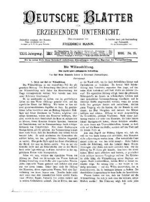 Die Willensbildung : (Fortsetzung)
