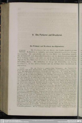 V. Die Färberei und Druckerei